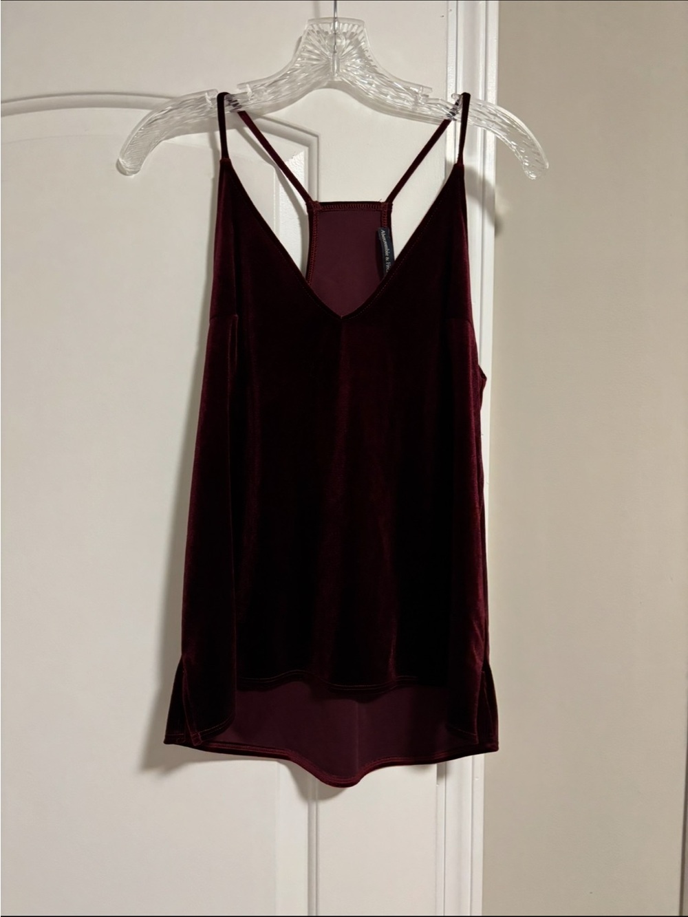 ABERCROMBIE & FITCH, Velvet V-Neck Strappy Cami Top, Size S